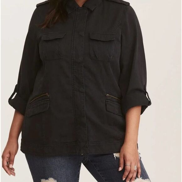 Torrid property of no one roses black utility Jacket/coat 2 - Picture 2 of 10